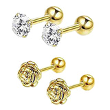 Maxbell Stud Earrings Smooth Geometric Feather 20 Pieces for Christmas Day Wedding