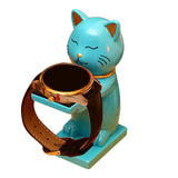 Maxbell Watch Display Stand Figurine Model for Watch Necklace Home office Blue Cat