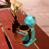 Maxbell Watch Display Stand Figurine Model for Watch Necklace Home office Blue Cat