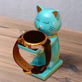 Maxbell Watch Display Stand Figurine Model for Watch Necklace Home office Blue Cat
