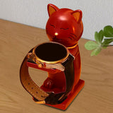 Maxbell Watch Display Stand Figurine Model for Watch Necklace Home office Wine red