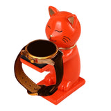 Maxbell Watch Display Stand Figurine Model for Watch Necklace Home office Orange Cat