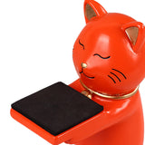 Maxbell Watch Display Stand Figurine Model for Watch Necklace Home office Orange Cat