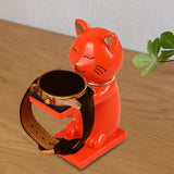 Maxbell Watch Display Stand Figurine Model for Watch Necklace Home office Orange Cat
