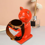 Maxbell Watch Display Stand Figurine Model for Watch Necklace Home office Orange Cat