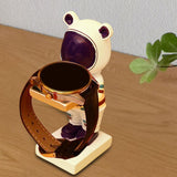 Maxbell Watch Display Stand Figurine Model for Watch Necklace Home office White Bear