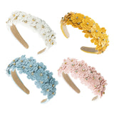 Maxbell Women headband Hairbands Flower Headpiece for Leisure women Girls White