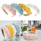 Maxbell Women headband Hairbands Flower Headpiece for Leisure women Girls White