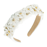 Maxbell Women headband Hairbands Flower Headpiece for Leisure women Girls White