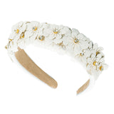 Maxbell Women headband Hairbands Flower Headpiece for Leisure women Girls White