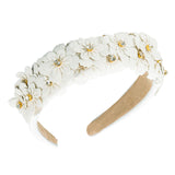 Maxbell Women headband Hairbands Flower Headpiece for Leisure women Girls White