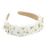Maxbell Women headband Hairbands Flower Headpiece for Leisure women Girls White