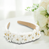 Maxbell Women headband Hairbands Flower Headpiece for Leisure women Girls White