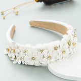 Maxbell Women headband Hairbands Flower Headpiece for Leisure women Girls White