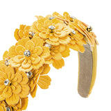 Maxbell Women headband Hairbands Flower Headpiece for Leisure women Girls Yellow