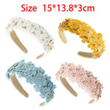 Maxbell Women headband Hairbands Flower Headpiece for Leisure women Girls Yellow