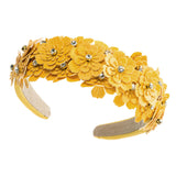 Maxbell Women headband Hairbands Flower Headpiece for Leisure women Girls Yellow