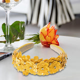 Maxbell Women headband Hairbands Flower Headpiece for Leisure women Girls Yellow