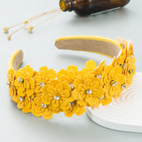 Maxbell Women headband Hairbands Flower Headpiece for Leisure women Girls Yellow