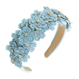 Maxbell Women headband Hairbands Flower Headpiece for Leisure women Girls Blue