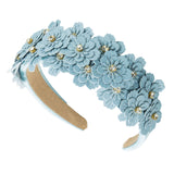 Maxbell Women headband Hairbands Flower Headpiece for Leisure women Girls Blue