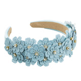 Maxbell Women headband Hairbands Flower Headpiece for Leisure women Girls Blue