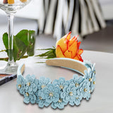 Maxbell Women headband Hairbands Flower Headpiece for Leisure women Girls Blue