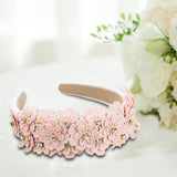 Maxbell Women headband Hairbands Flower Headpiece for Leisure women Girls Pink