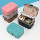 Maxbell Portable Jewelry Box Organizer Waterproof for Necklaces Earrings Rings Blue