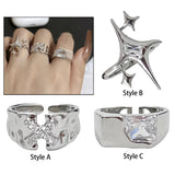 Maxbell Creative Punk Adjustable Opening Rings Jewelry for Halloween Women/Men Decor Style A