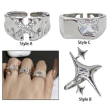 Maxbell Creative Punk Adjustable Opening Rings Jewelry for Halloween Women/Men Decor Style A