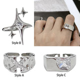 Maxbell Creative Punk Adjustable Opening Rings Jewelry for Halloween Women/Men Decor Style A