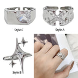 Maxbell Creative Punk Adjustable Opening Rings Jewelry for Halloween Women/Men Decor Style A