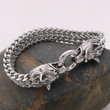 Maxbell Viking wolf Bracelet Gifts Wristband Jewelry Arm Rings with Storage Box 19cm