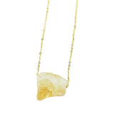 Maxbell Stone Pendant Necklace Jewelry Small Gemstone Unique Charms for Women Men Yellow