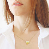 Maxbell Stone Pendant Necklace Jewelry Small Gemstone Unique Charms for Women Men Yellow