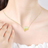 Maxbell Stone Pendant Necklace Jewelry Small Gemstone Unique Charms for Women Men Yellow