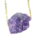 Maxbell Stone Pendant Necklace Jewelry Small Gemstone Unique Charms for Women Men Purple