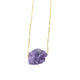 Maxbell Stone Pendant Necklace Jewelry Small Gemstone Unique Charms for Women Men Purple