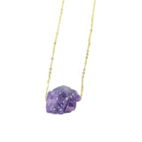 Maxbell Stone Pendant Necklace Jewelry Small Gemstone Unique Charms for Women Men Purple