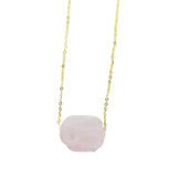 Maxbell Stone Pendant Necklace Jewelry Small Gemstone Unique Charms for Women Men  Pink