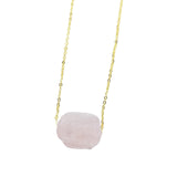 Maxbell Stone Pendant Necklace Jewelry Small Gemstone Unique Charms for Women Men  Pink