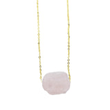 Maxbell Stone Pendant Necklace Jewelry Small Gemstone Unique Charms for Women Men  Pink