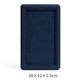 Maxbell Fashion Velvet Square Jewerlry Tray Glasses Holder for Home Stores Closet Khaki S