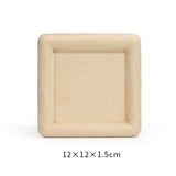 Maxbell Fashion Velvet Square Jewerlry Tray Glasses Holder for Home Stores Closet Khaki S