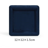 Maxbell Fashion Velvet Square Jewerlry Tray Glasses Holder for Home Stores Closet Khaki L