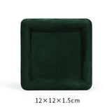 Maxbell Fashion Velvet Square Jewerlry Tray Glasses Holder for Home Stores Closet Khaki L