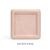Maxbell Fashion Velvet Square Jewerlry Tray Glasses Holder for Home Stores Closet Khaki L