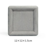 Maxbell Fashion Velvet Square Jewerlry Tray Glasses Holder for Home Stores Closet Grey L