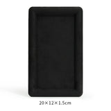 Maxbell Fashion Velvet Square Jewerlry Tray Glasses Holder for Home Stores Closet Grey L
